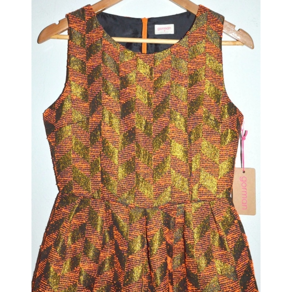 GORMAN ROCK CLIMBER ORANGE & METALLIC GOLD DRESS 8 - Picture 4 of 4